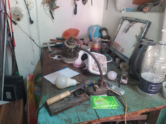 Practice at uncle's shop